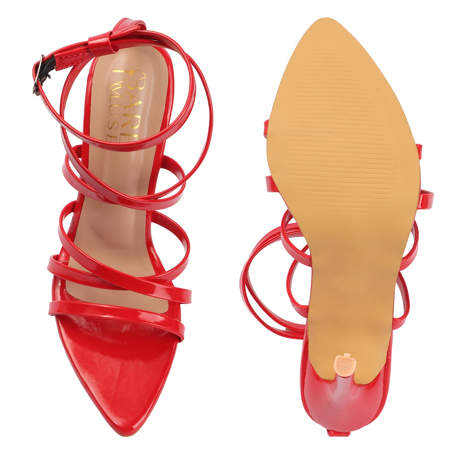 Spool Ankle Sandals - Red