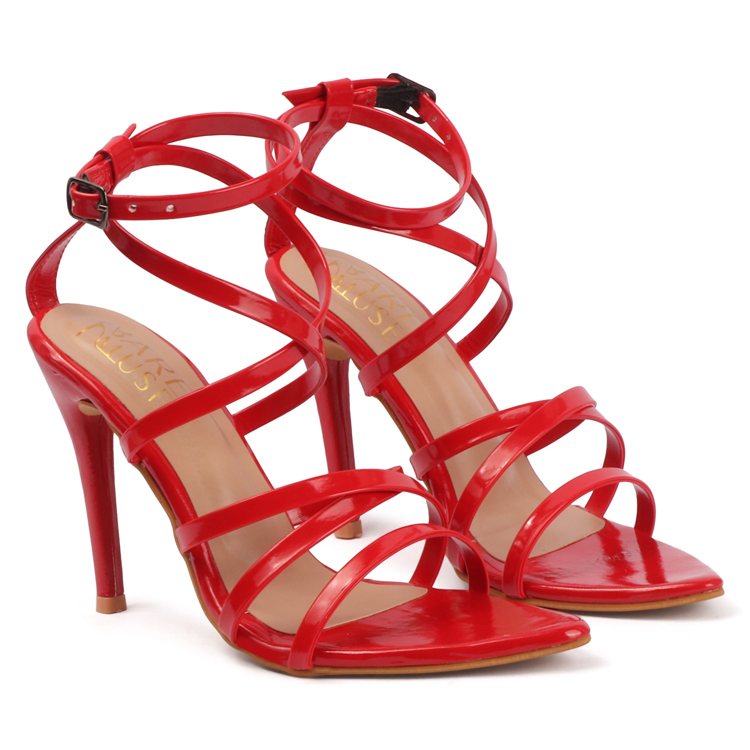 Spool Ankle Sandals - Red