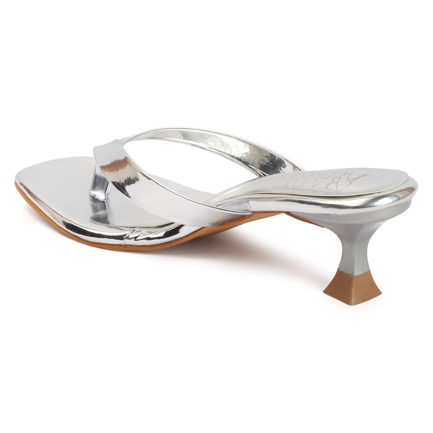 Molten Thong Heel - Silver