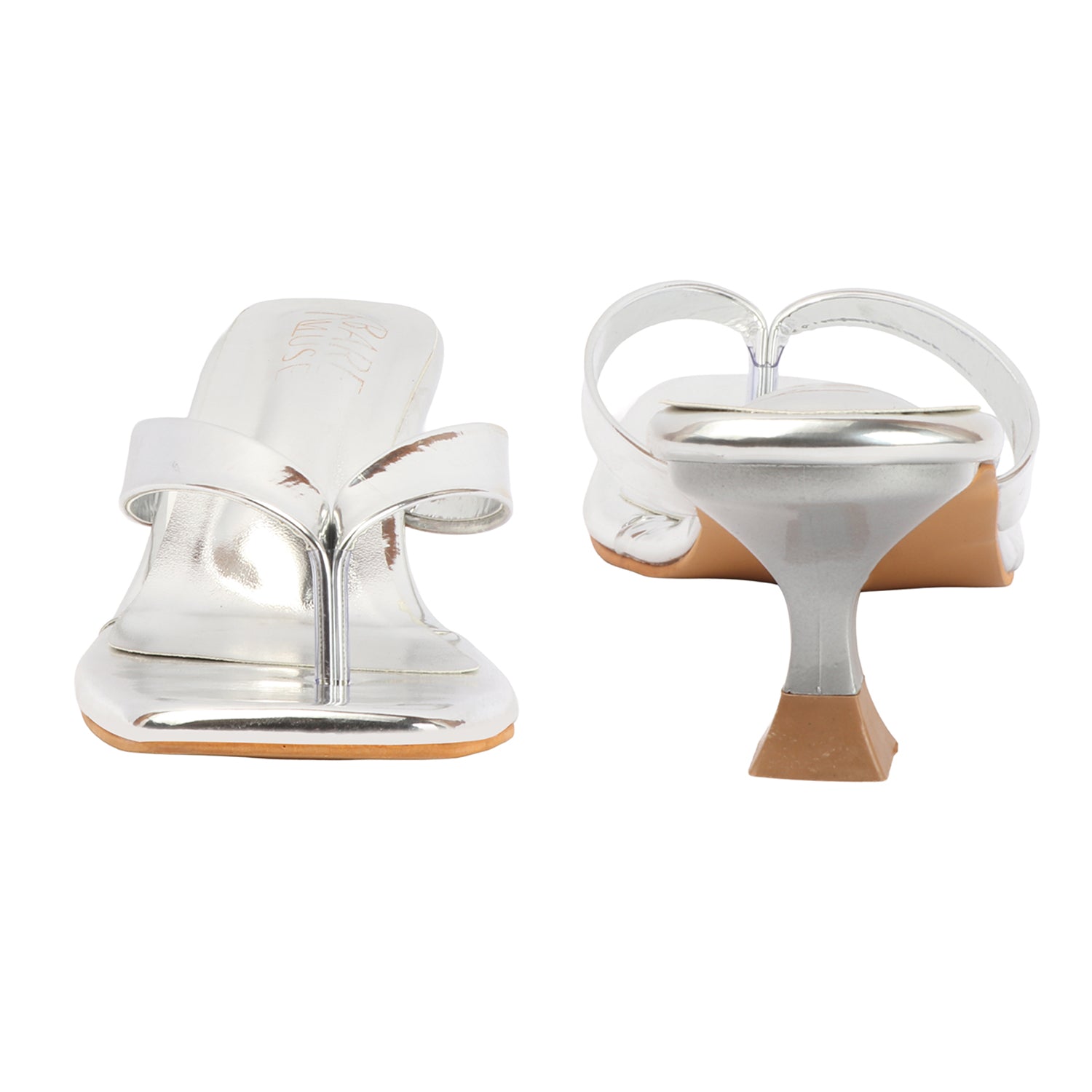 Molten Thong Heel - Silver