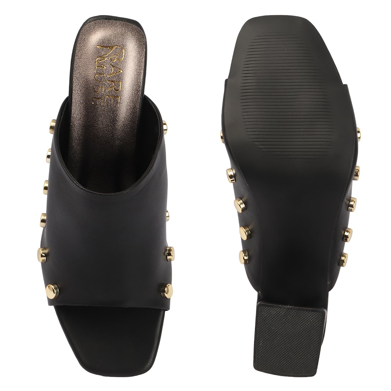 Vamp Stud Mule - Black