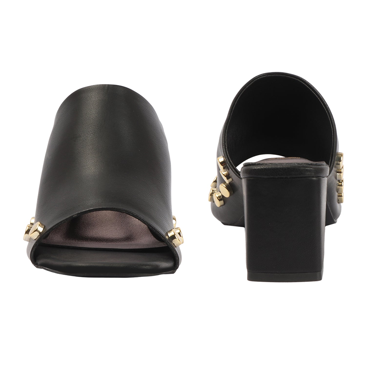 Vamp Stud Mule - Black