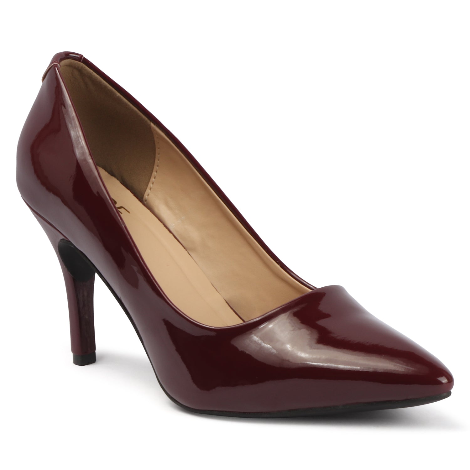 Glazed Pump - Deep Maroon