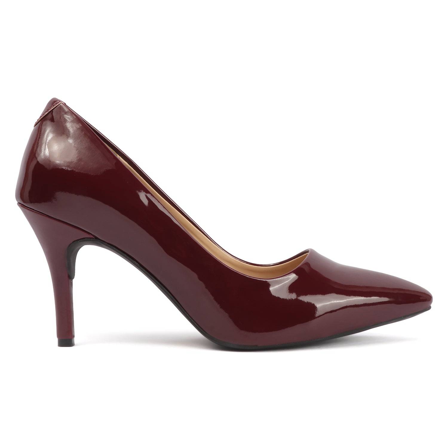 Glazed Pump - Deep Maroon