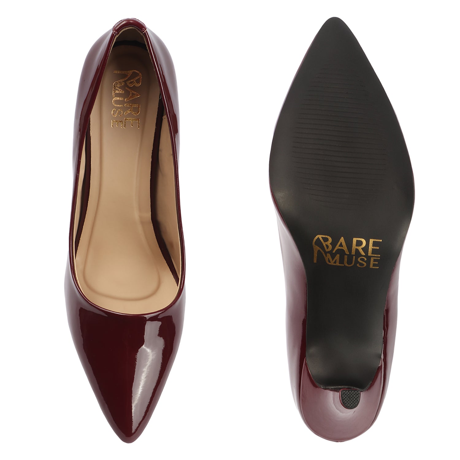 Glazed Pump - Deep Maroon