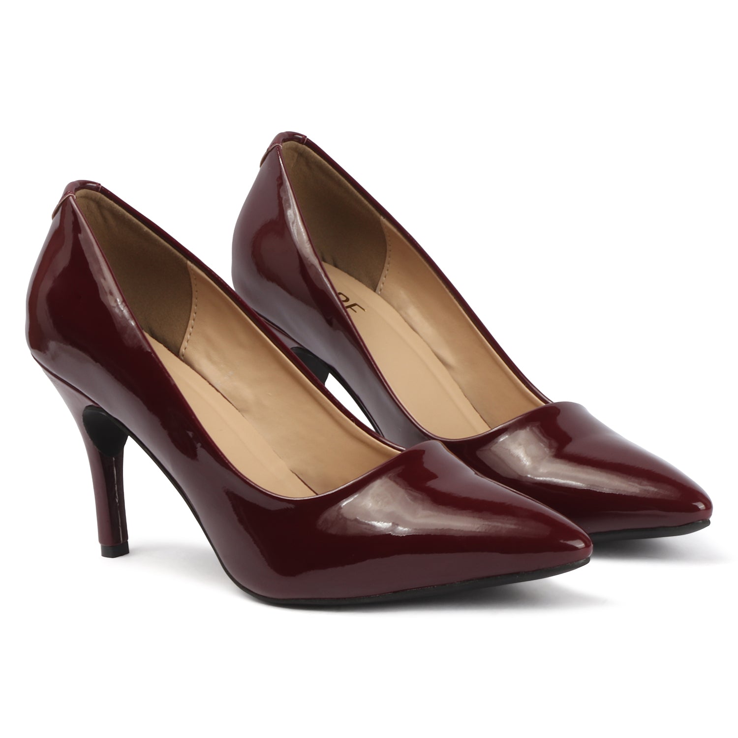 Glazed Pump - Deep Maroon