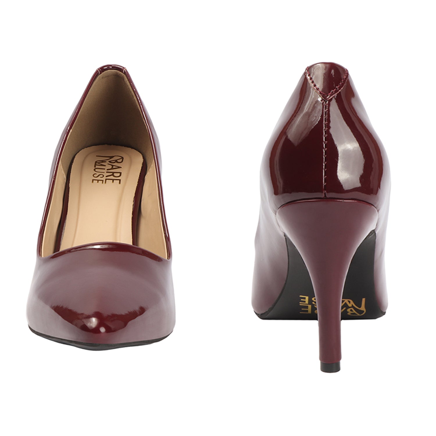 Glazed Pump - Deep Maroon