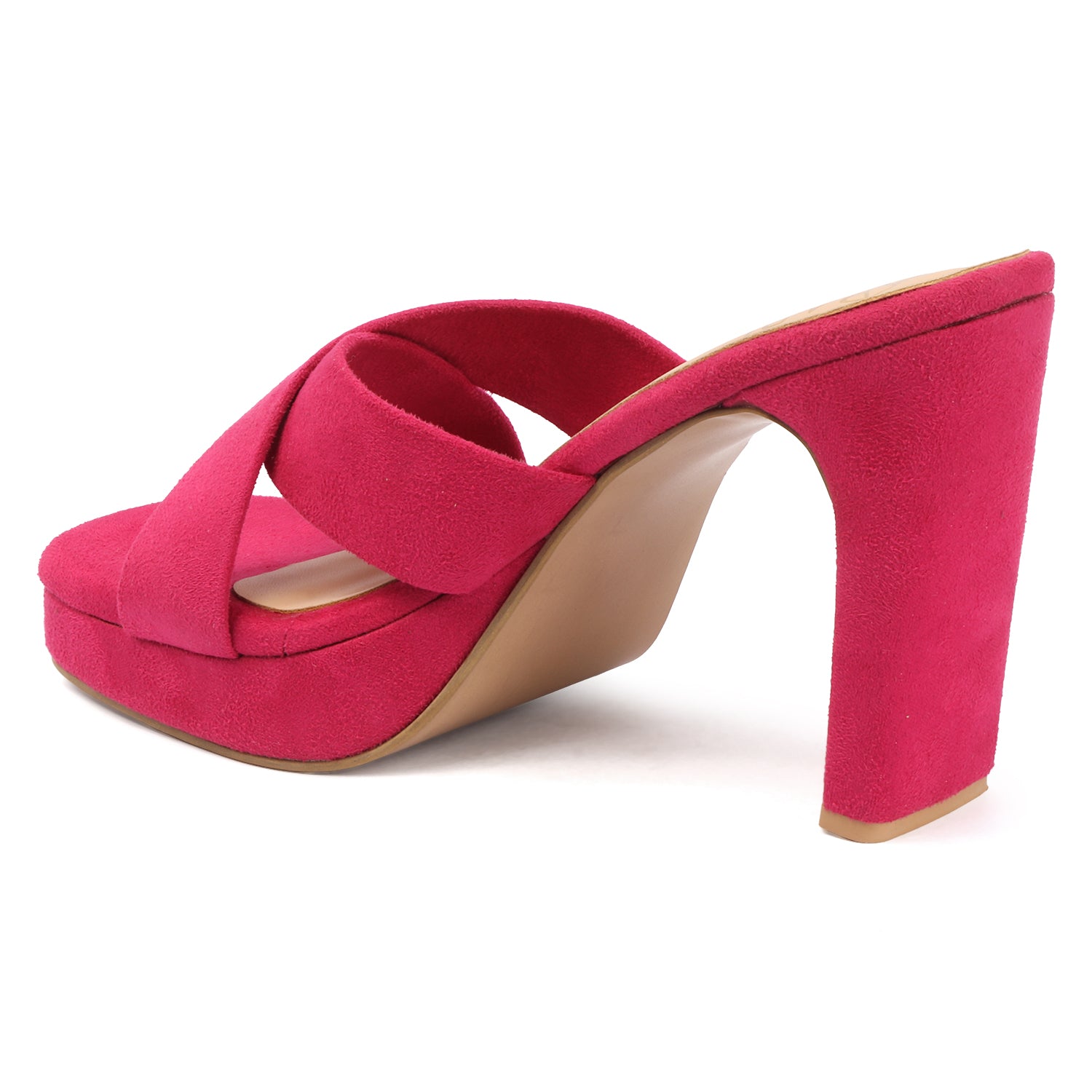 Cross Velvet Platform - Fuchsia