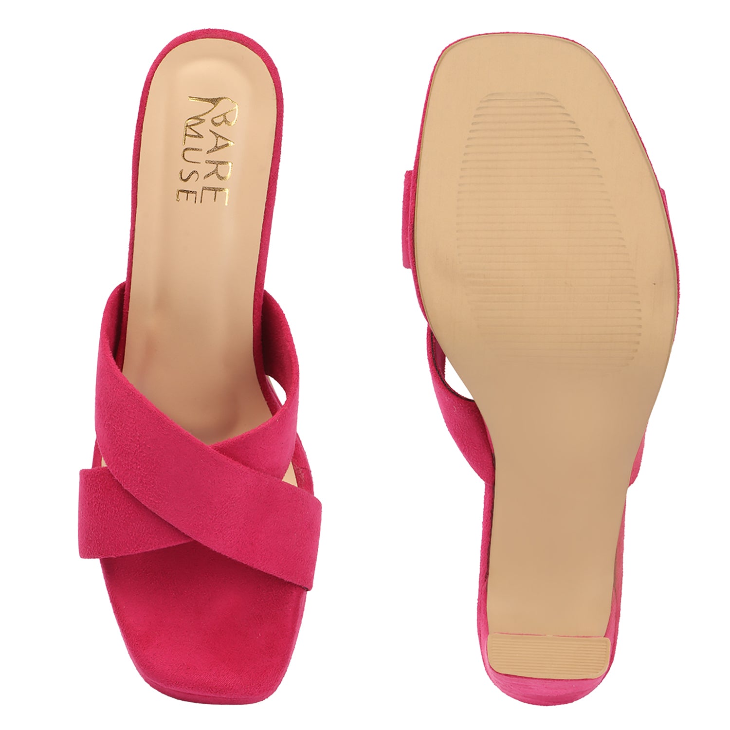 Cross Velvet Platform - Fuchsia