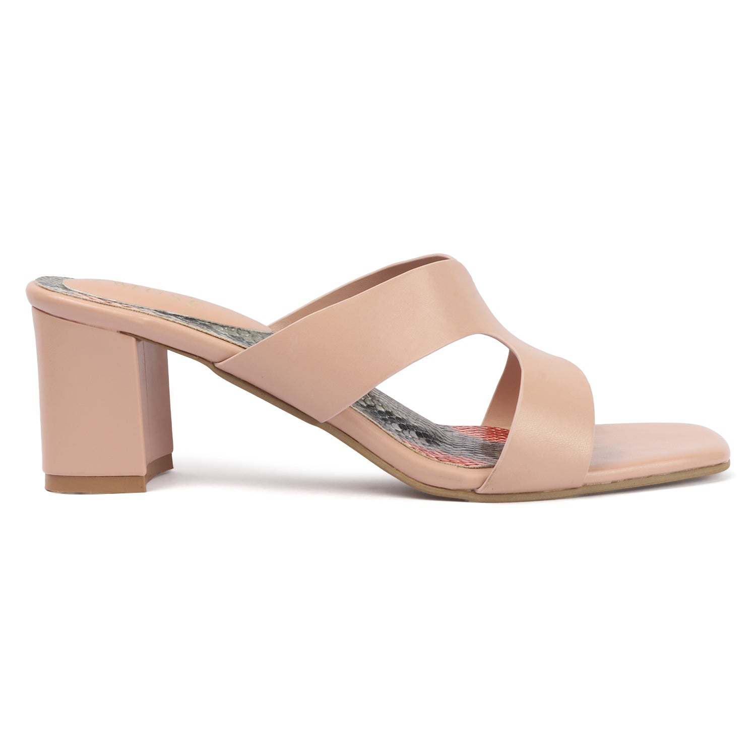 Snake Block Mule - Peach
