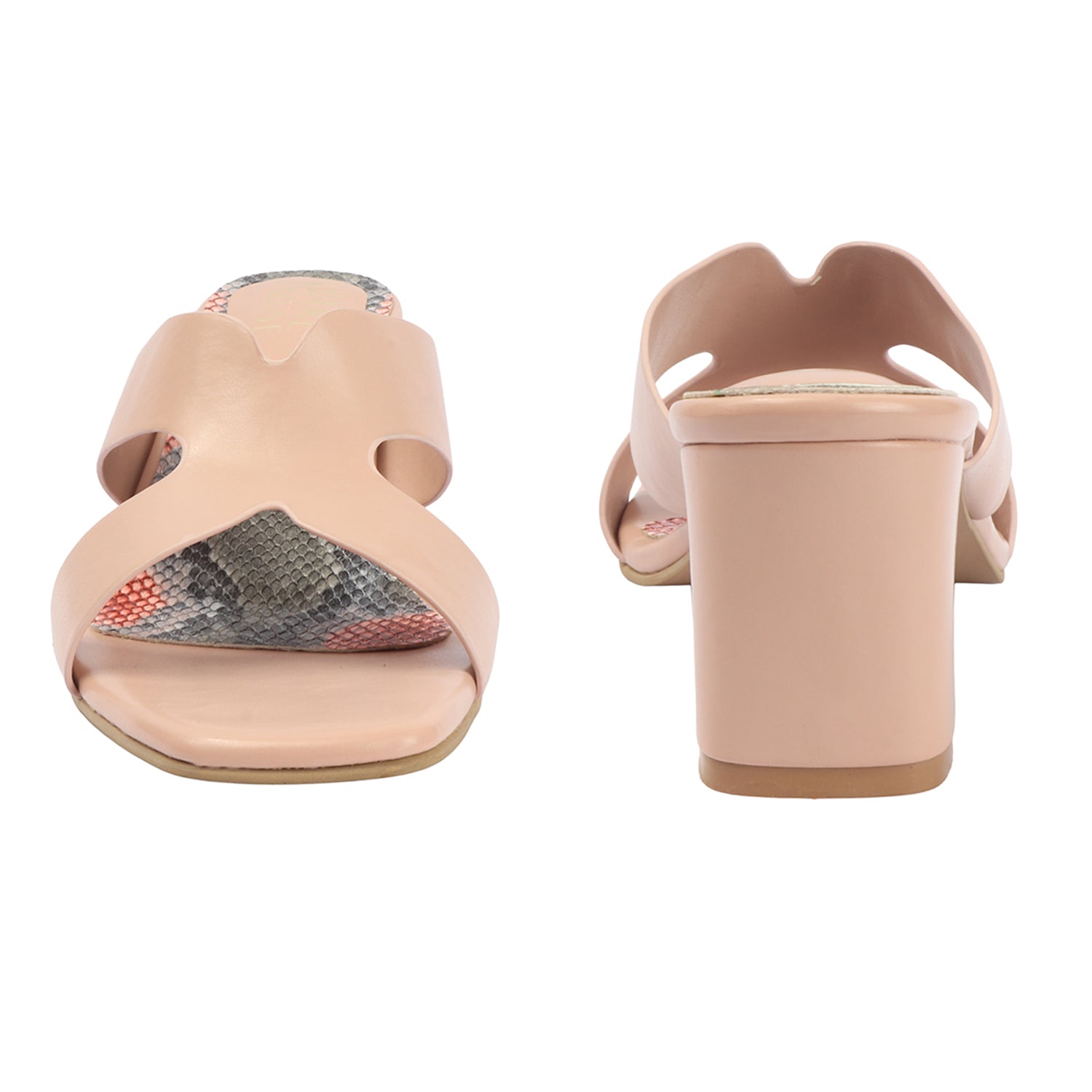 Snake Block Mule - Peach