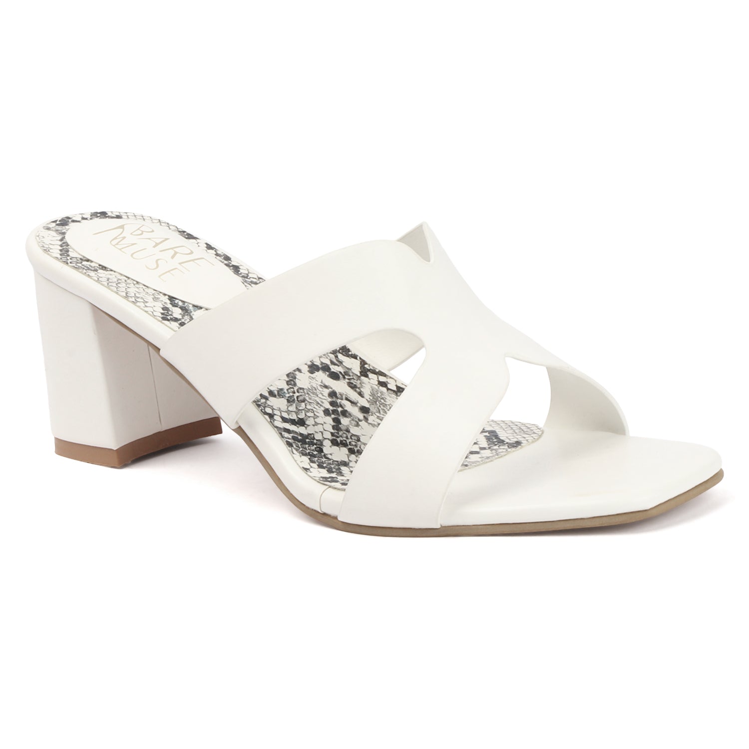Snake Block Mule - White