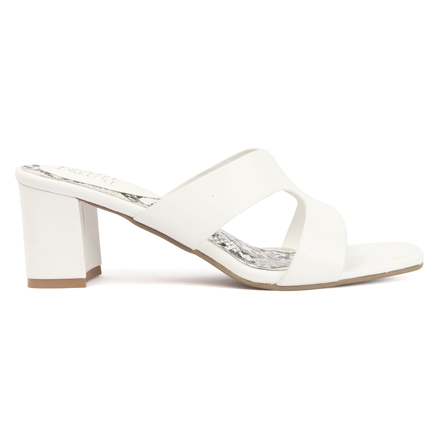 Snake Block Mule - White