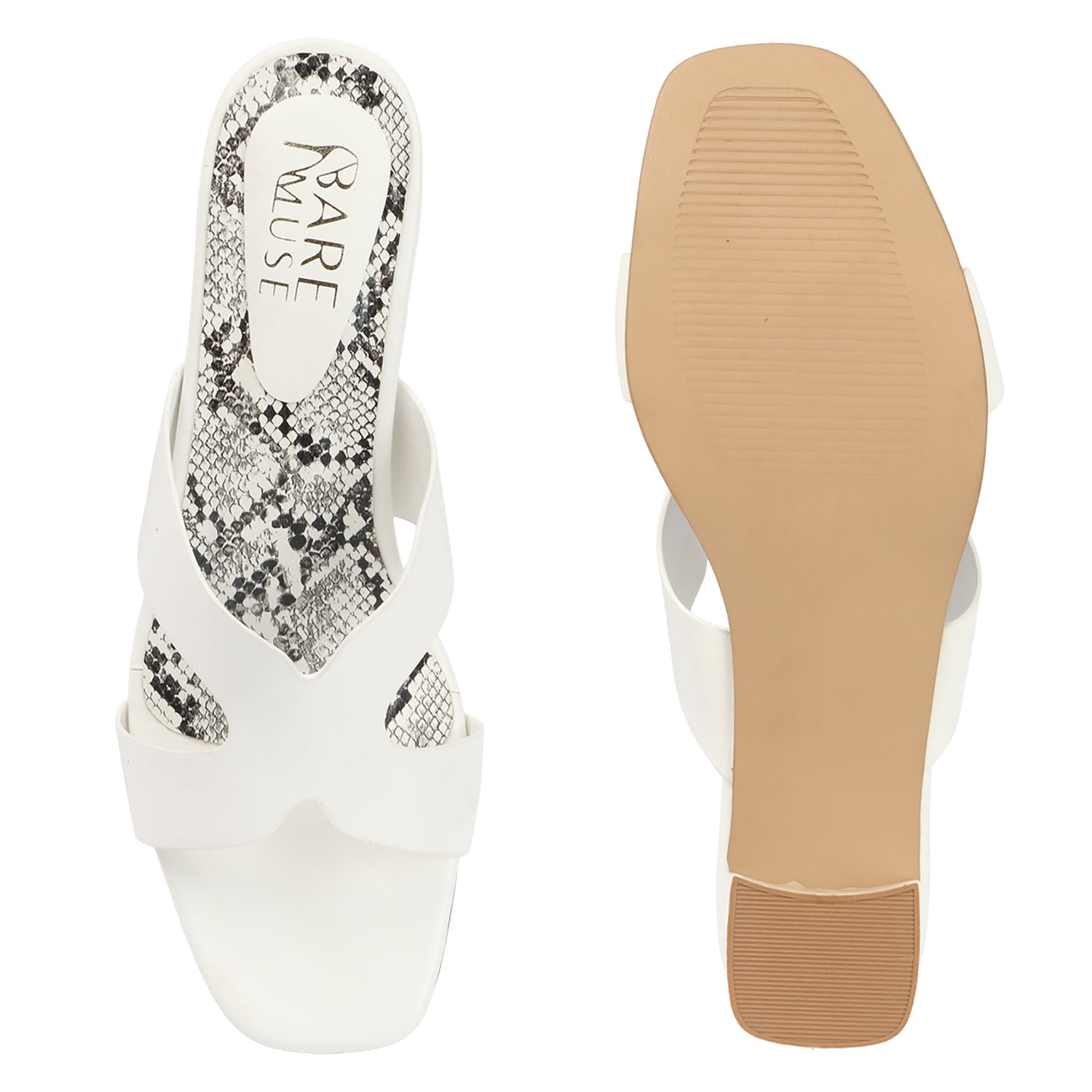 Snake Block Mule - White