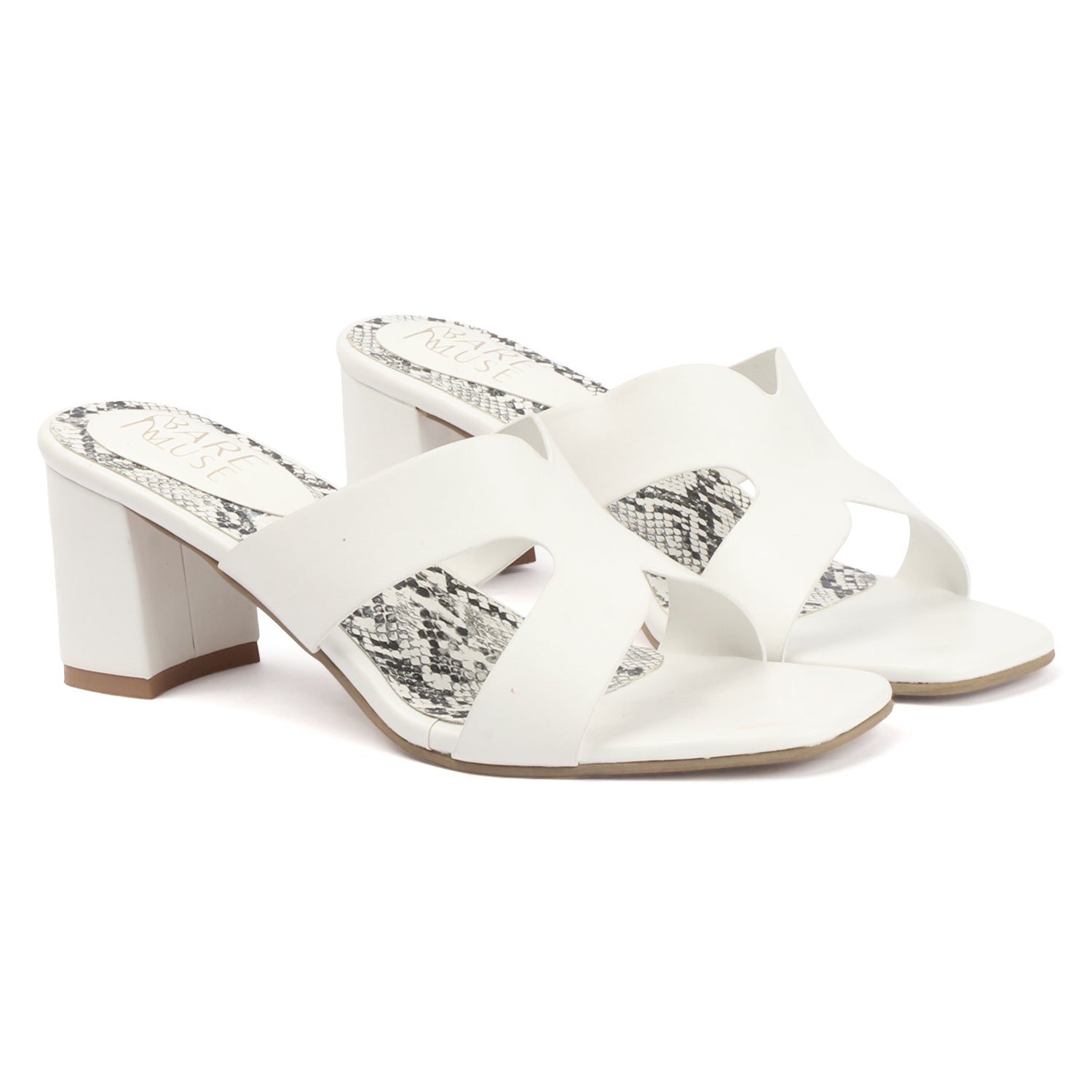 Snake Block Mule - White