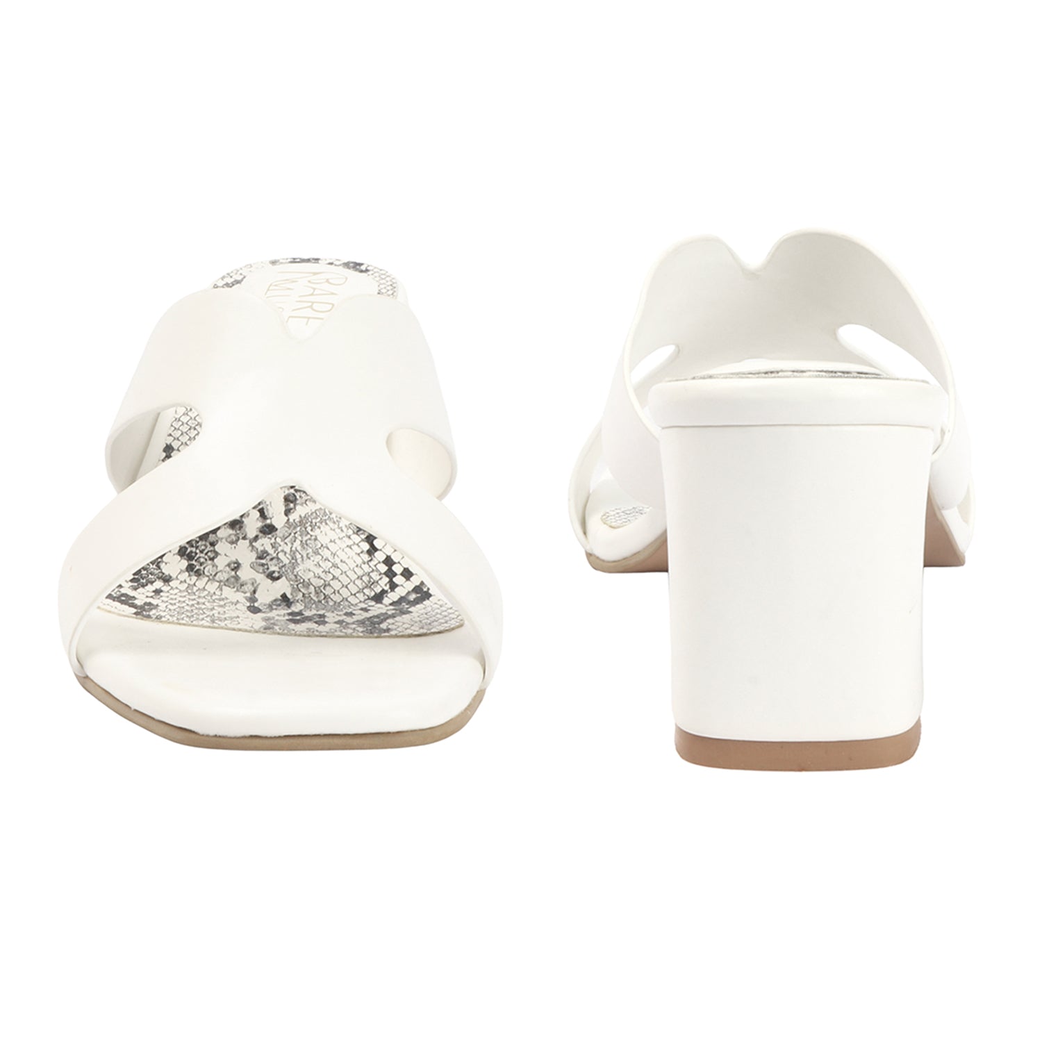 Snake Block Mule - White