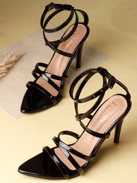 Spool Ankle Sandals - Black