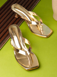 Molten Thong Heel - Golden