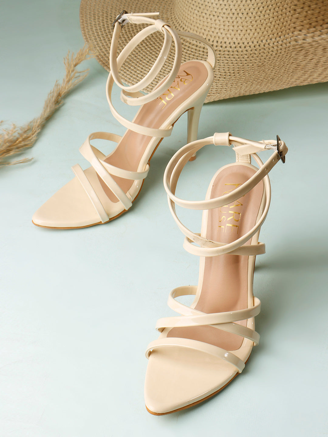 Spool Ankle Sandals - Beige