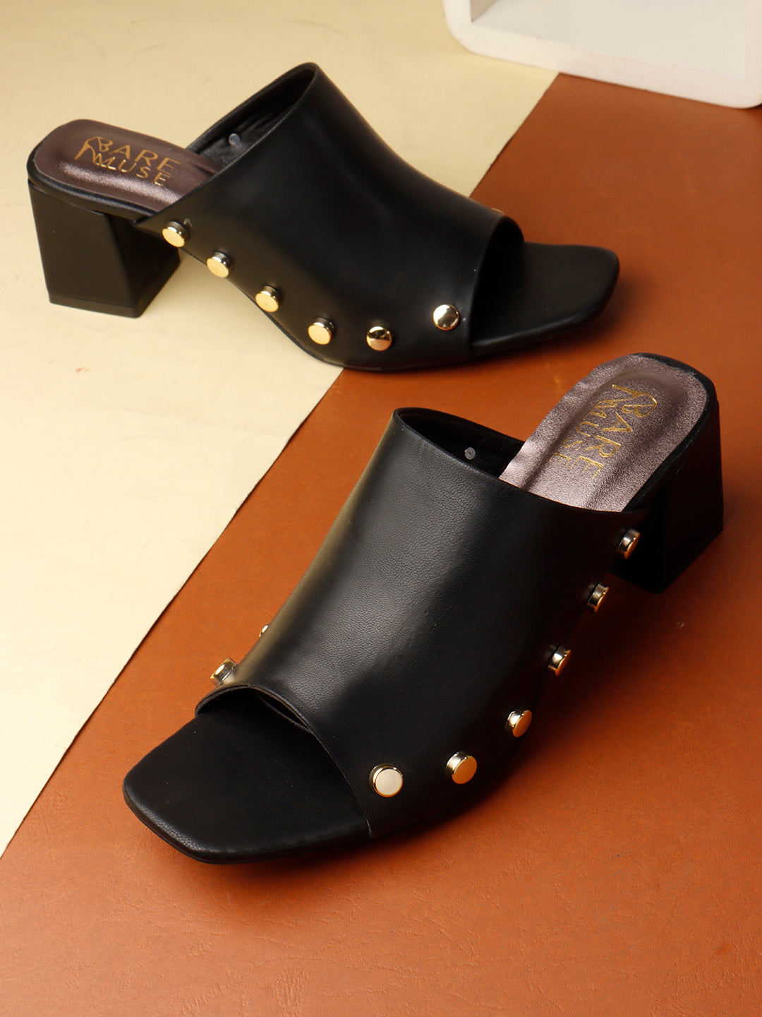 Vamp Stud Mule - Black