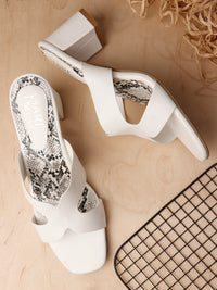 Snake Block Mule - White