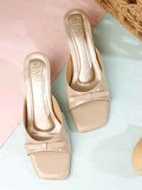 Bow Knot Heel - Nude