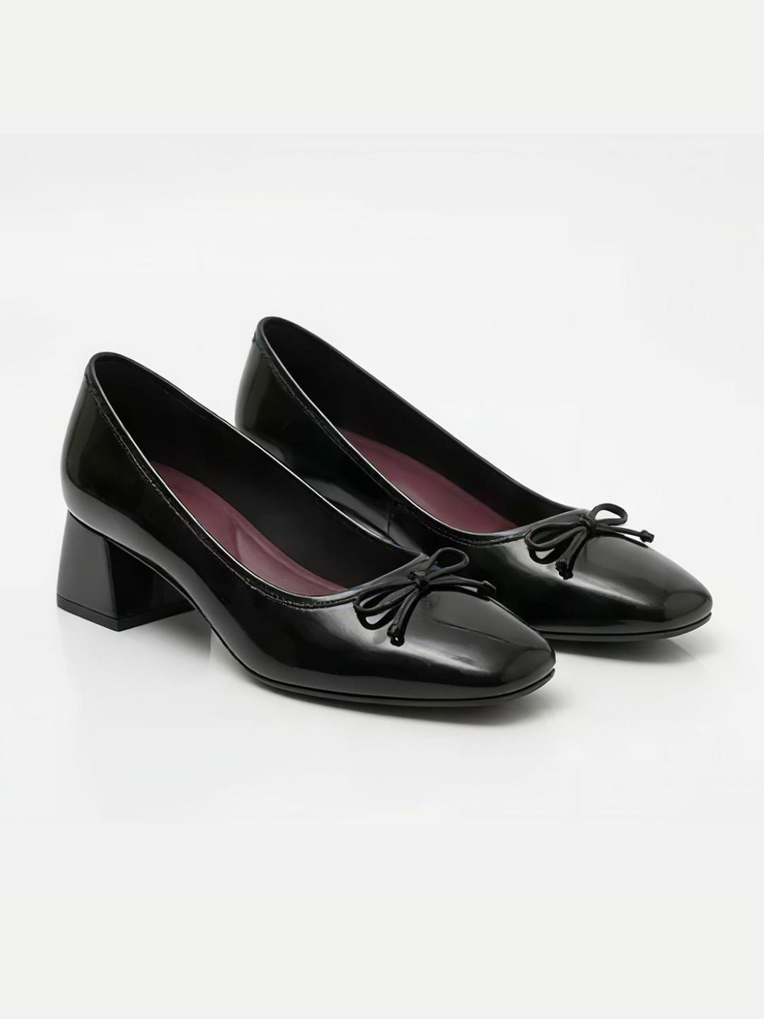 Bow Block Heel Pump - Black