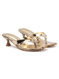 Molten Thong Heel - Golden