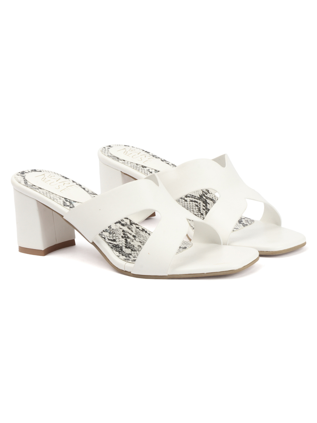 Snake Block Mule - White