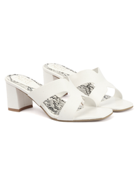 Snake Block Mule - White
