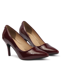 Glazed Pump - Deep Maroon