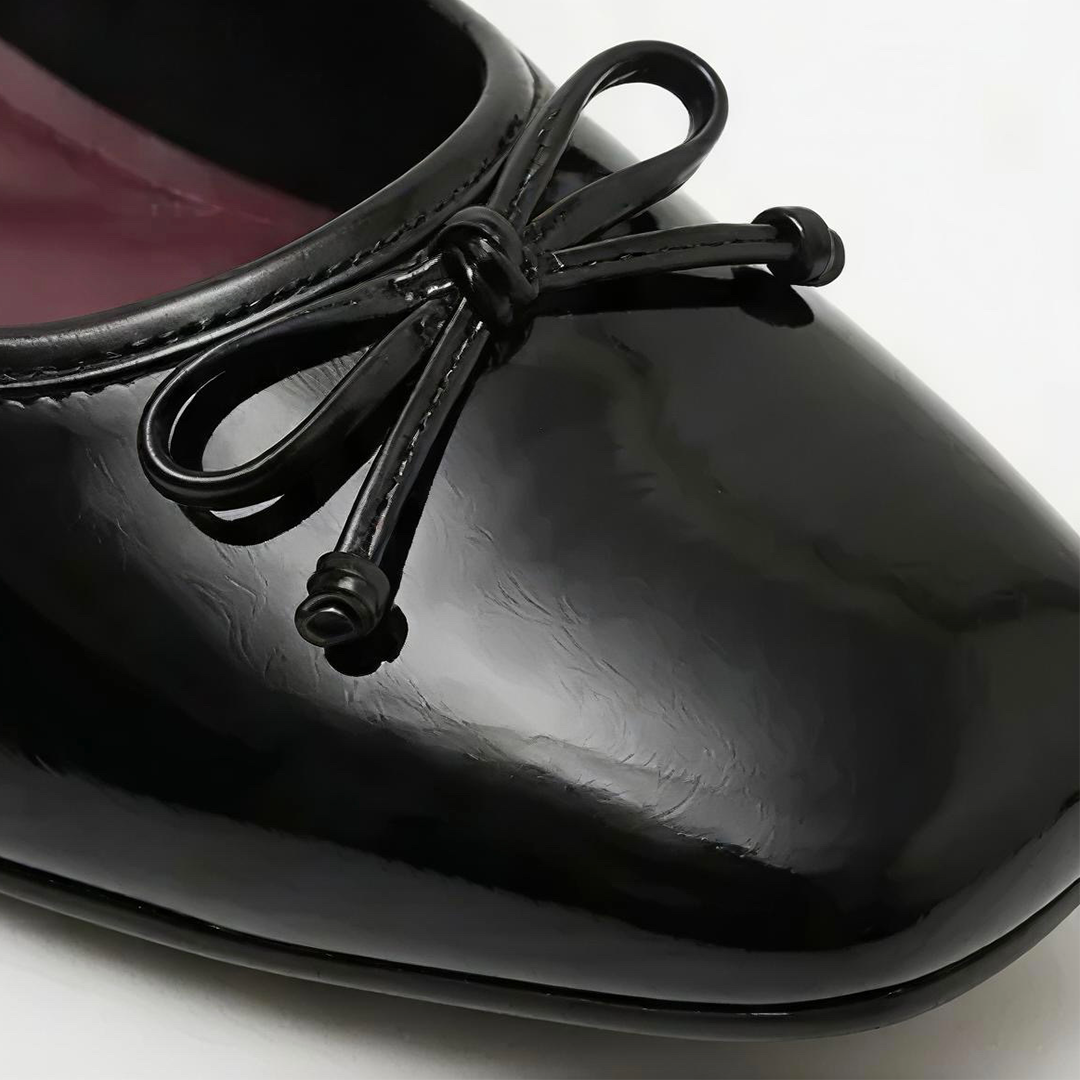 Bow Block Heel Pump - Black
