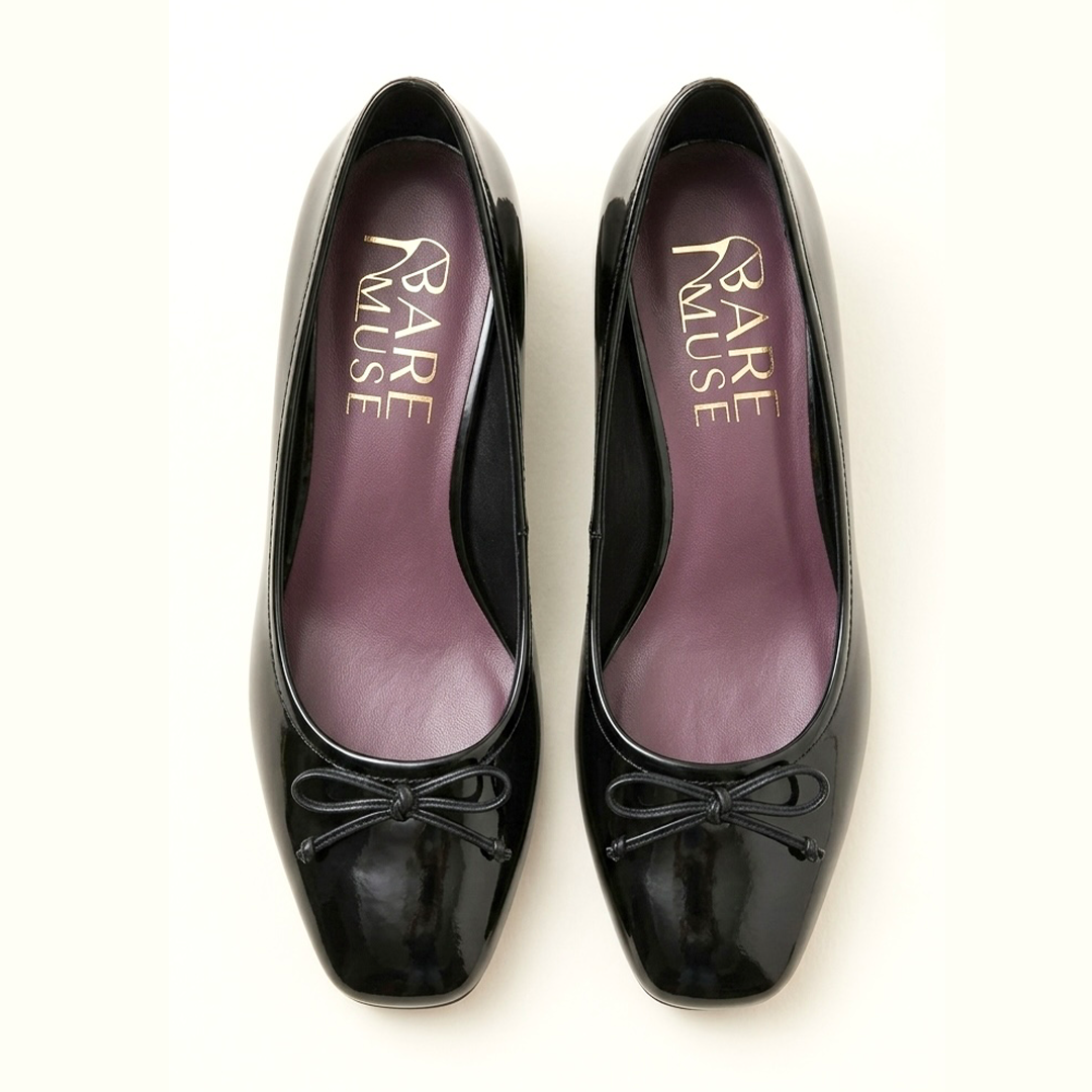 Bow Block Heel Pump - Black